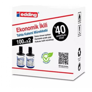 Edding 1199 Tahta Kalem Mürekkebi Siyah 100Ml 2Li - EDDİNG