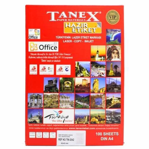 Tanex 2042 Laser Etiket 42X42Mm 24X100 2400 Adet - 1