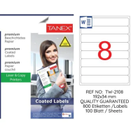 Tanex 2108 Laser Etiket 192X34Mm 8X100 800 Adet - TANEX