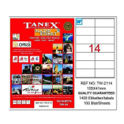 Tanex 2114 Laser Etiket 105X41Mm 14X100 1400 Adet - TANEX