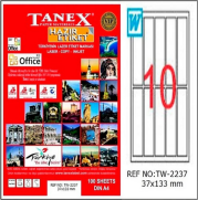 Tanex 2237 Laser Etiket 37X133Mm 10X100 1000 Adet - TANEX