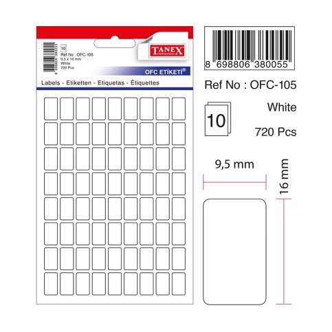 Tanex Ofc-105 Beyaz Etiket Poşet - 1