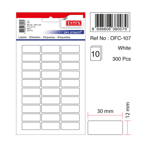 Tanex Ofc-107 Beyaz Etiket Poşet - 1