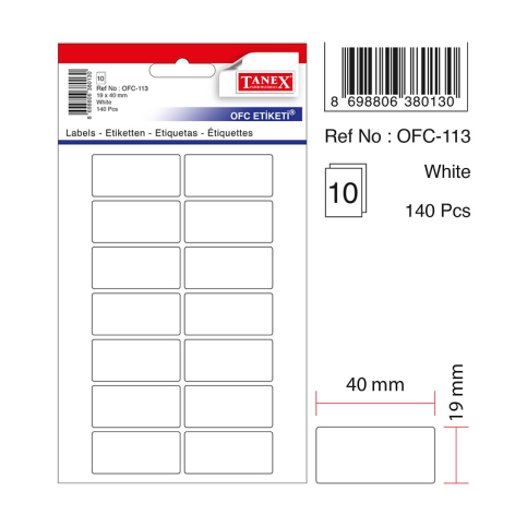 Tanex Ofc-113 Beyaz Etiket Poşet - 1