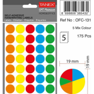 Tanex Ofc-131 Mix Color Etiket 5Li Poşet - TANEX