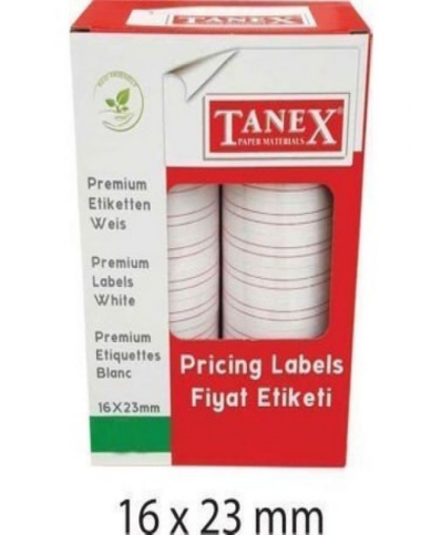 Tanex Fiyat Etiketi 16X23Mm Çizgili Beyaz 12Li - 1