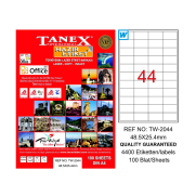 Tanex 2044 Şeffaf Laser Etiket 49X25Mm 44X25 1100 Adet - TANEX