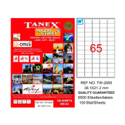 Tanex 2065 Laser Etiket 38X21Mm 65X100 6500 Adet - TANEX