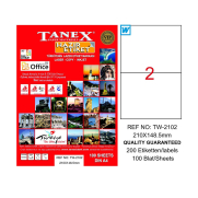 Tanex 2124 Laser Etiket 70X42Mm 21X100 2100 Adet - TANEX