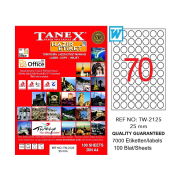 Tanex 2125 Laser Etiket 25Mm 50X100 5000 Adet - TANEX