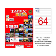 Tanex 2164 Laser Etiket 52X18Mm 64X100 6400 Adet - 1