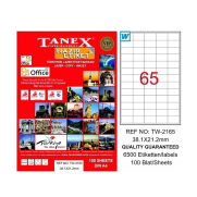 Tanex 2165 Laser Etiket 38X21Mm 65X100 6500 Adet - TANEX
