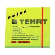 Temat 10935 Yapışkanlı Not Kağıdı 75X75 80 Yaprak Fosforlu Yeşil - TEMAT