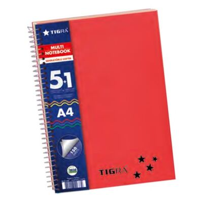 Tigra Td-51150 Spiralli Defter A4 5+1 Bölme 150 Yaprak - 1