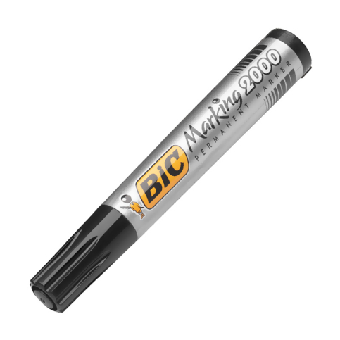 Bic 2000 Permanent Markör Koli Kalemi Yuvarlak Uç Siyah (8209153) - 1