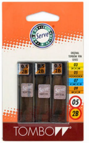 Tombow Classic Kalem Ucu 0.5 2B 3Lü Blister - 1