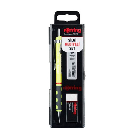 Rotring Tikky Versatil Kalem+05 Uç+Silgi Seti Neon Sarı (Kk07) - 1