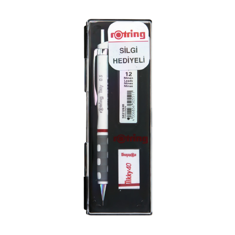 Rotring Tikky Rd Versatil Kalem 05+Uç+Silgi Seti Beyaz - 1