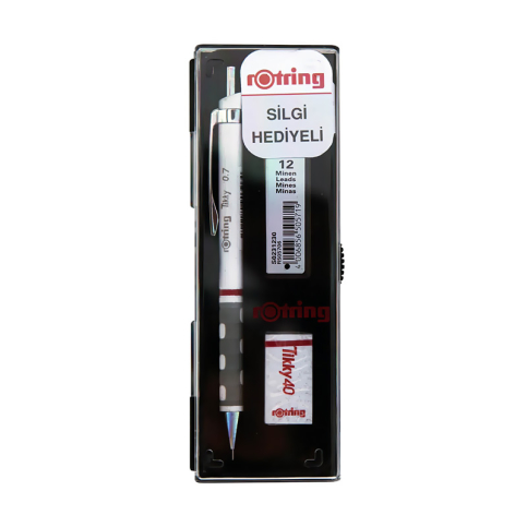 Rotring Tikky Rd Versatil Kalem 07+Uç+Silgi Seti Beyaz - 1