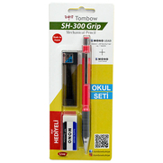 Tombow Grip Versatil Kalemli Okul Seti 07 Uç+Silgi Koyu Pembe Blister - TOMBOW